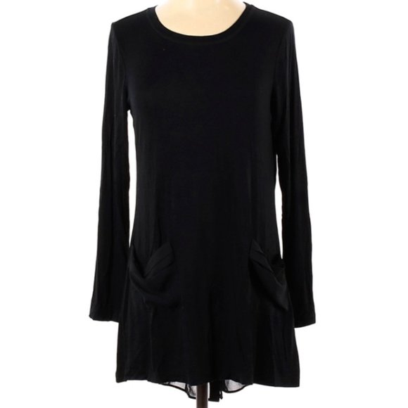 LOGO Lori Goldstein Tunic Top Knit Black | Size S